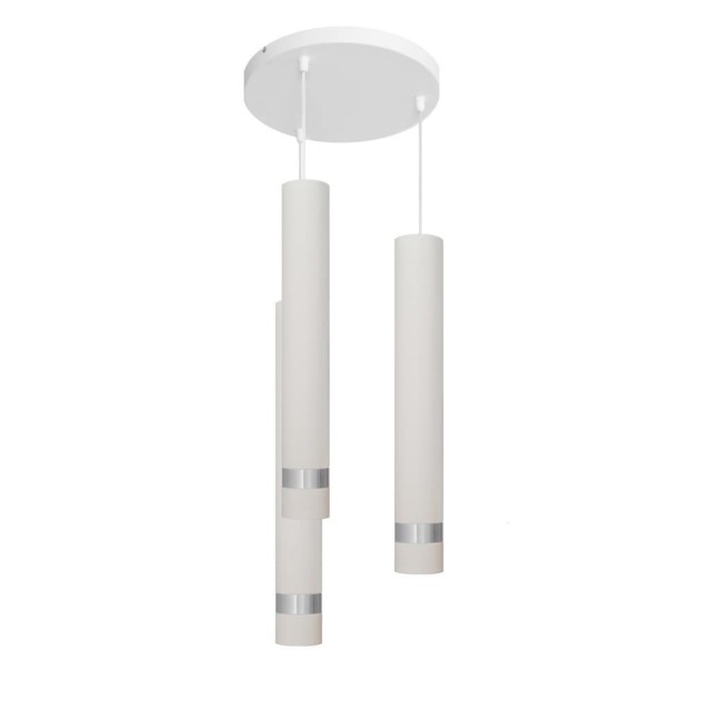 Tuba Cluster Pendant Ceiling Light White, Chrome 30cm
