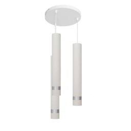 Tuba Cluster Pendant Ceiling Light White, Chrome 30cm