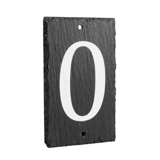 Nicola Spring Slate House Sign - 9 x 14.5cm - Number 0