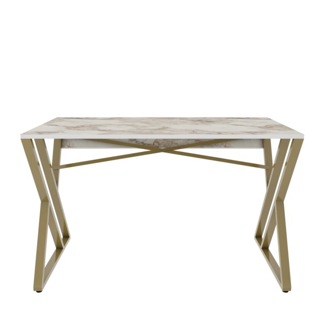 Decorotika Gyza Study and Writing Desk Metal Legs - W 120 cm x H 75 cm x D 60 cm Gold 1
