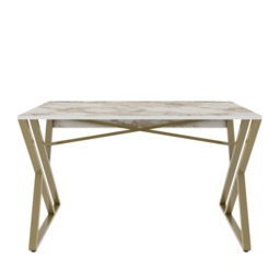 Decorotika Gyza Study and Writing Desk Metal Legs - W 120 cm x H 75 cm x D 60 cm Gold 1
