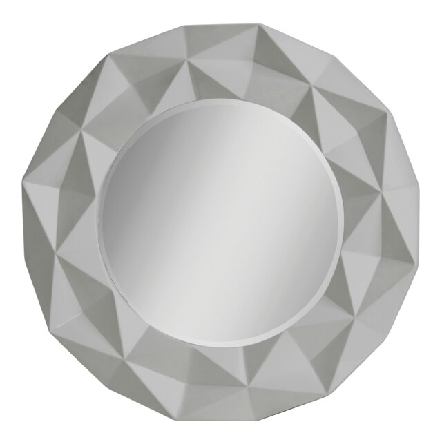 Orsina 3D Effect Grey High Gloss Wall Mirror, Easy to Clean Bedroom Wall Mirror, High-quality Large Mirror