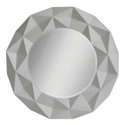 Orsina 3D Effect Grey High Gloss Wall Mirror, Easy to Clean Bedroom Wall Mirror, High-quality Large Mirror