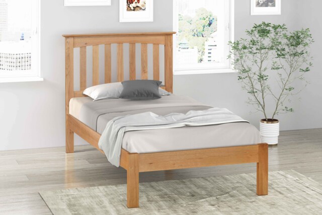 Gladstone Single 3ft Solid Oak Bed Frame Brown Single