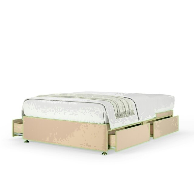Natural Plush Velvet 4 Drawer Divan Base Super King