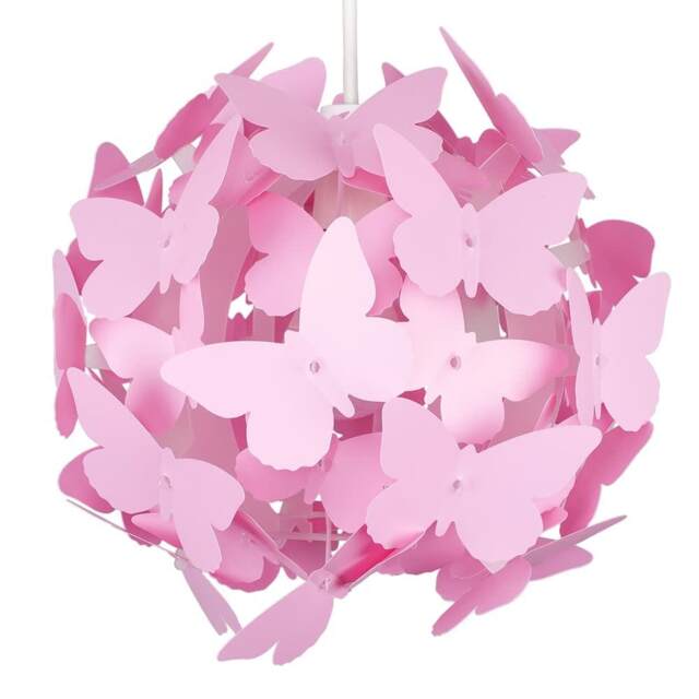 ValueLights Butterfly Ball Bright Pink Girl's Ceiling Pendant Shade