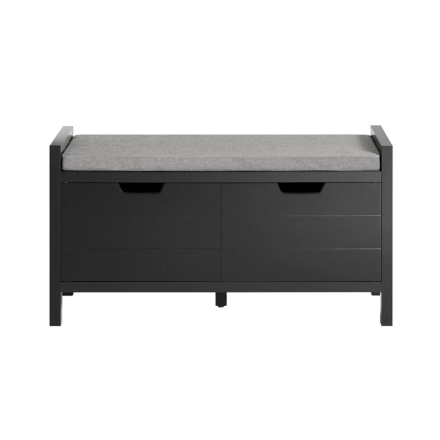 SoBuy Shoe Bench with Storage Compartment, Dark Gray, 35.8x11.8x19.7 in, 13.5 kg - FSR63-II-SCH
