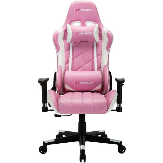 Pro GT Reclining Sports Racing Office Desk Faux Leather Gaming Chair (Pink)