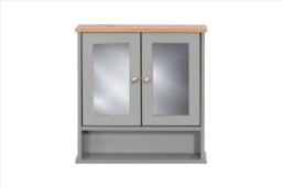 Mirrored Bathroom Cabinet Grey & Oak