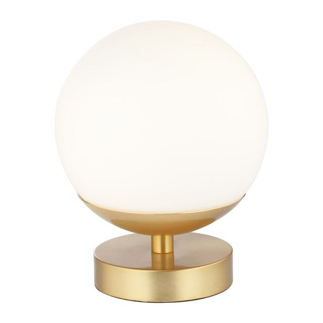 Modern Touch Dimmable LED White Globe Glass Table Lamp with Brushed Gold Base Gold Gold 1