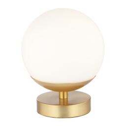 Modern Touch Dimmable LED White Globe Glass Table Lamp with Brushed Gold Base Gold Gold 1