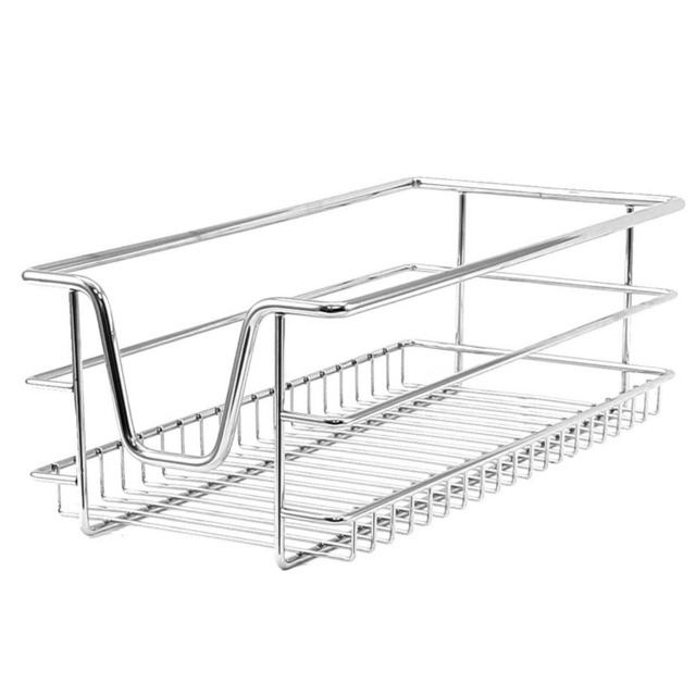 5 x KuKoo Kitchen Pull Out Storage Baskets – 300mm Wide Cabinet Silver