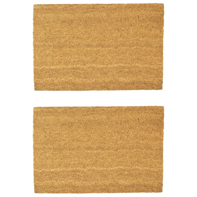 Nicola Spring 2x Coir Door Mats - 90 x 60cm - Classic - Indoor Outdoor Floor Mat Dirt Trapper Rug Non Slip Backing Doormat