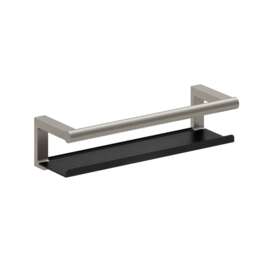 COSMIC Bathroom Shelf, Organizer, Matt Silver and Black, Architect S+ Collection