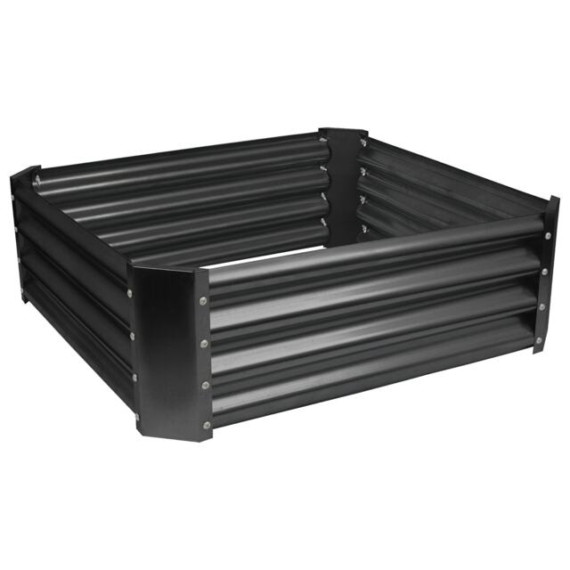 Harbour Housewares Raised Garden Bed - Anthracite Square Bottomless Metal Raised Bed Galvanised Steel Planter Box 90 x 90cm