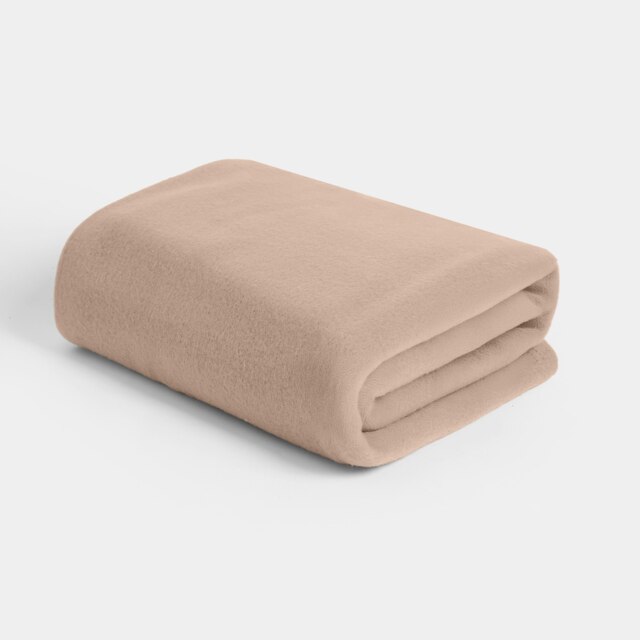 OHS Teddy Fleece Soft Warm Plush Cosy Plain Dyed Throw Over Bed Blanket, 200x240cm Brown Mocha