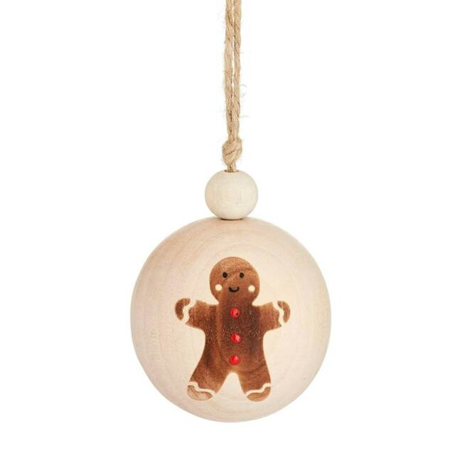 Sass & Belle Christmas Bauble Wooden Gingerbread Man