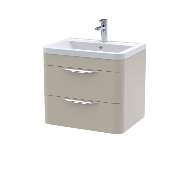 Balterley Aldershawe 2 Drawer Unit, Ceramic Basin, 600mm, Pebble Grey, Wall Hung