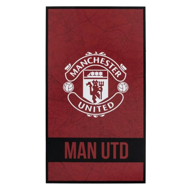 Manchester United FC Identity Crest Beach Towel - Red/White/Black - One Size
