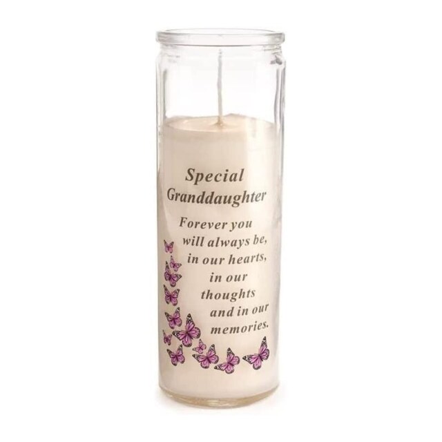 David Fischhoff Memorial Glass Candle - Special Granddaughter Multi