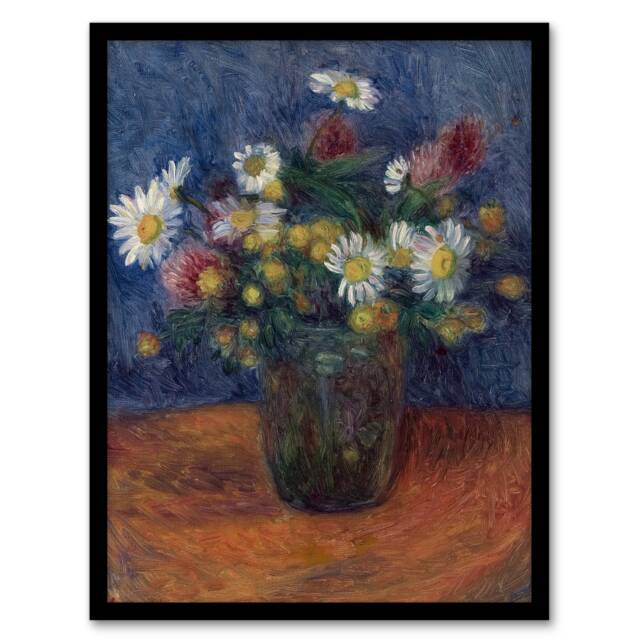 "Flower Bouquet in Vase Still Life Glackens Framed Wall Art Print 12X16"""