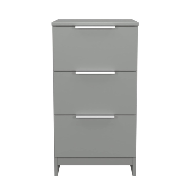 Dover 3 Drawer Bedside Cabinet in Uniform Grey & Dusk Grey (Ready Assembled) Grey Uniform Grey & Dusk Grey