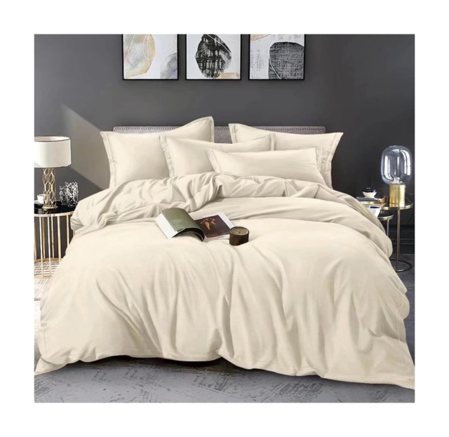 Ezysleep Beige Marl Printed Duvet Set - Luxurious Duvet Cover And Pillowcases Cream Beige