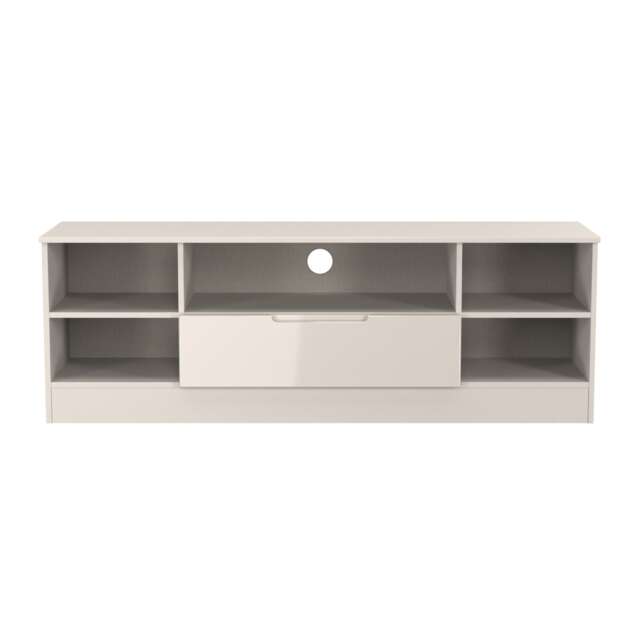 Lucca Wide 1 Drawer TV & Media Unit in Kashmir Gloss & Kashmir (Ready Assembled) Cream Kashmir Gloss & Kashmir
