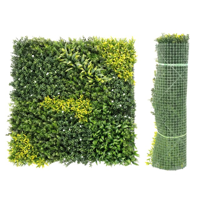 Outsunny Artificial Grass Wall Panel, Greenery Wall, 100x100 cm, Green Green Green 100x100x5 cm