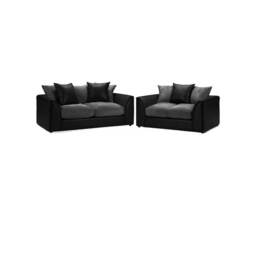 CHICAGO BYRON BLACK/GREY SOFA SET SUITE