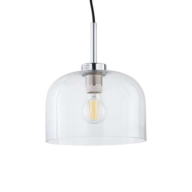 Victoria - Chrome Pendant Light with Clear Glass Shade Chrome Clear 1