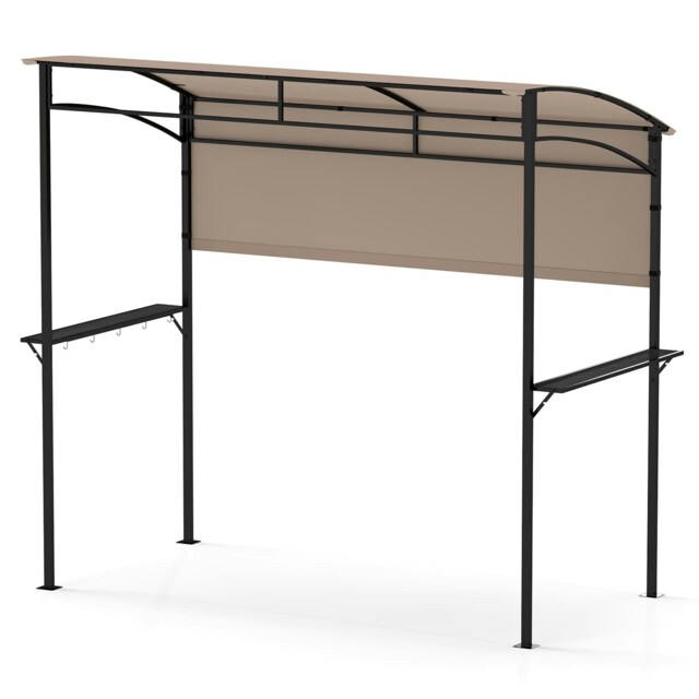COSTWAY 239 x 108 cm Gazebo Outdoor Patio Grill Canopy Brown