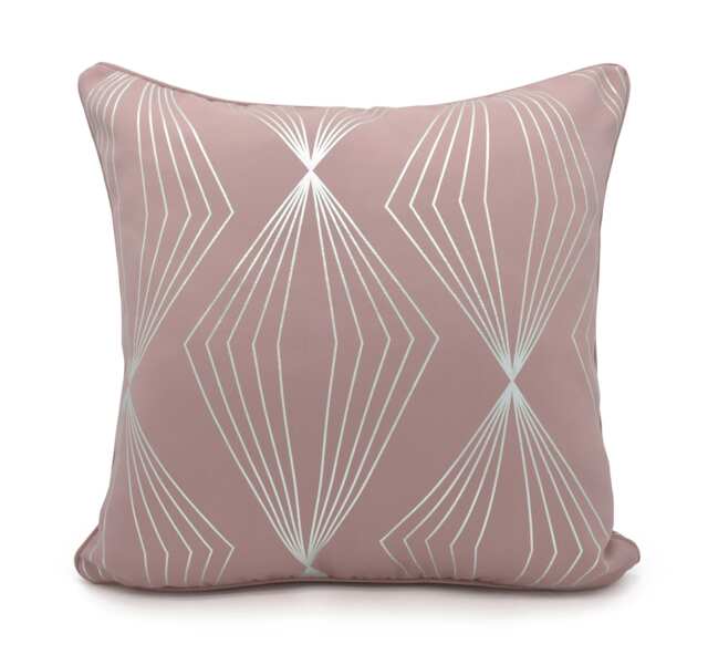 Modern Geomtric Foil Print Cushion - 43cm x 43cm Pink Blush Pink