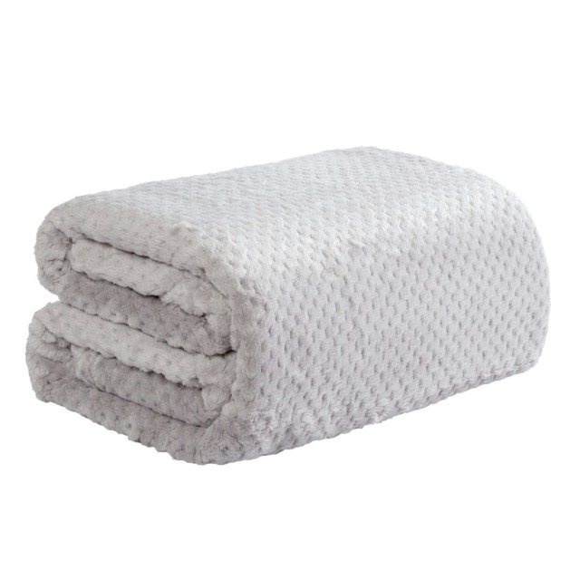 OHS Luxury Waffle Mink Warm Blanket, 150x200cm - Silver