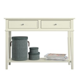 Franklin Console Table with 2 Drawers White White White