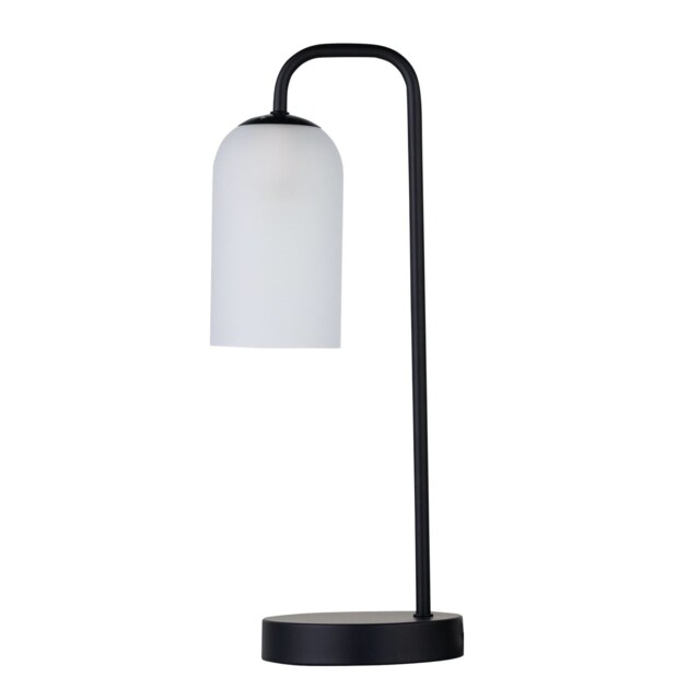 Victoria - Black Touch Lamp with Frosted Glass Shade Black White Large 1