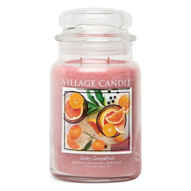 Village Candle Large Jar Candle Zesty Grapefruit Pink One Size 1