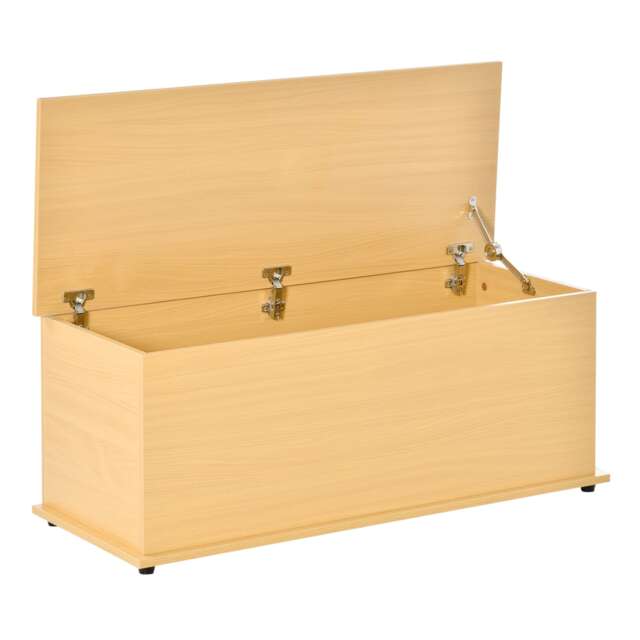 HOMCOM Storage Chest With Lid, 113L Storage Box, Burlywood Brown Burlywood