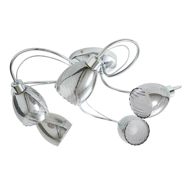 BHS Arya Bathroom Flush Ceiling Light Silver Chrome 1