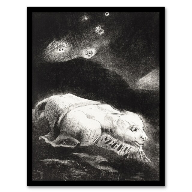 "Life Awakening in Obscure Matter Redon Vintage Framed Wall Art Print 12X16"""