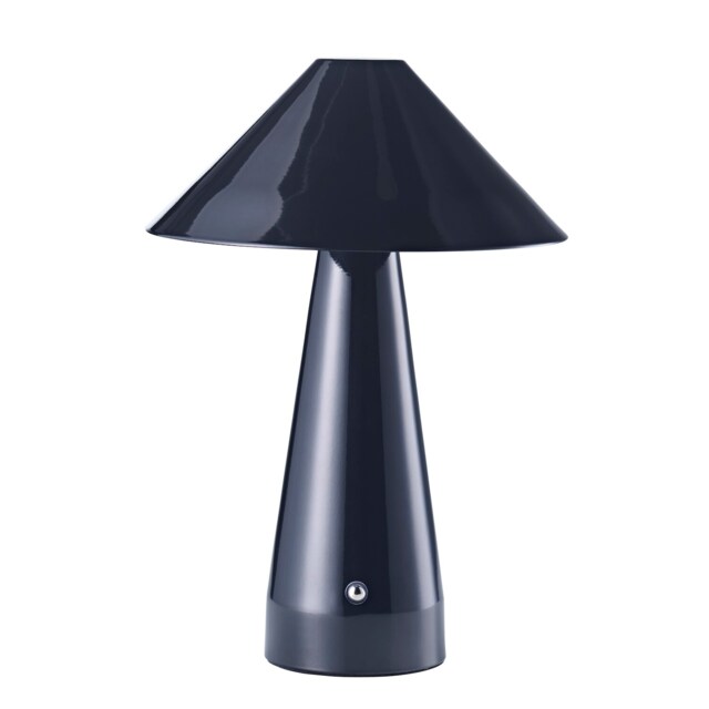 Gloss Black Rechargeable Touch Dimmable Table Lamp with Matching Metal Shade Black Black 1