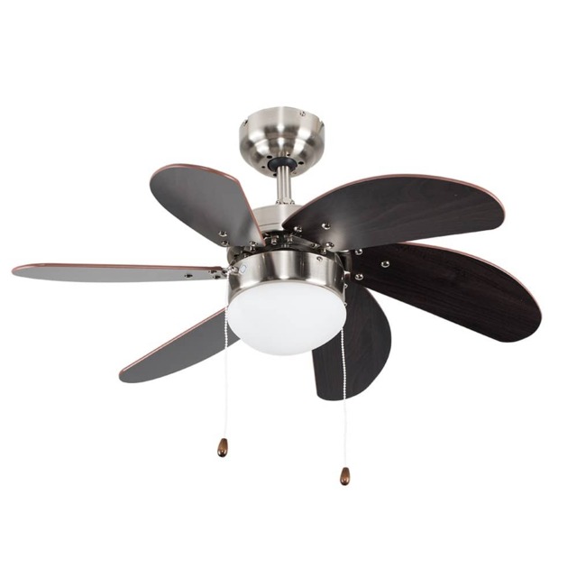 ValueLights Typhoon Brushed Chrome 30 Inch Ceiling Fan with Light Silver