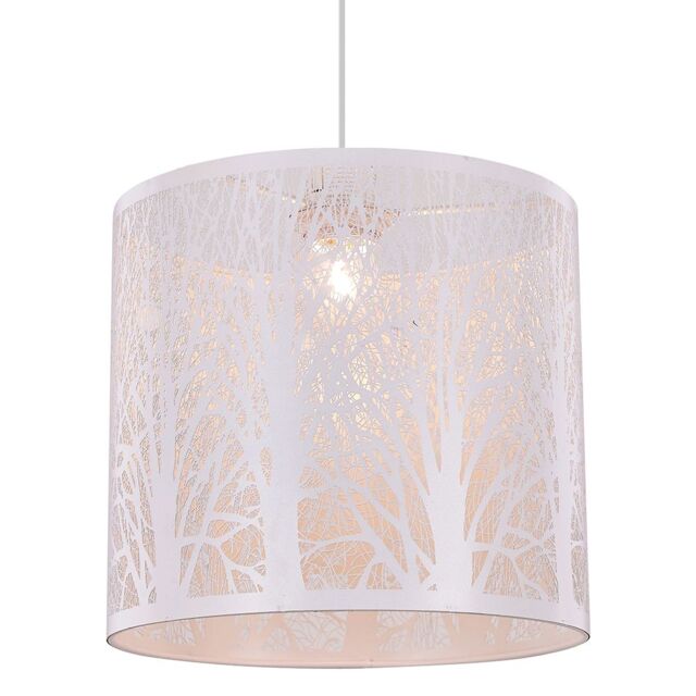 Unique and Beautiful Matt White Metal Forest Design Ceiling Pendant Shade White White 1