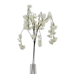 Hill Interiors Cherry Blossom Artificial Flower - White - 100cm x 6cm x 8cm