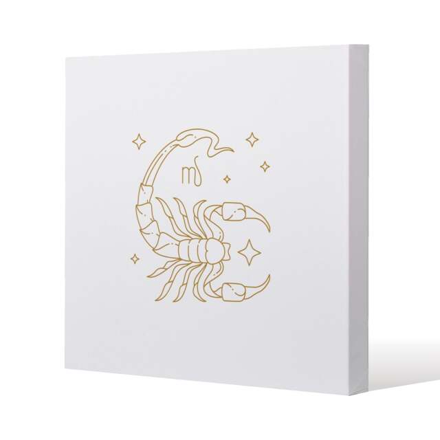 Zodiac scorpio horoscope in gold & white (canvas) / 46 x 46 x 4cm Multi