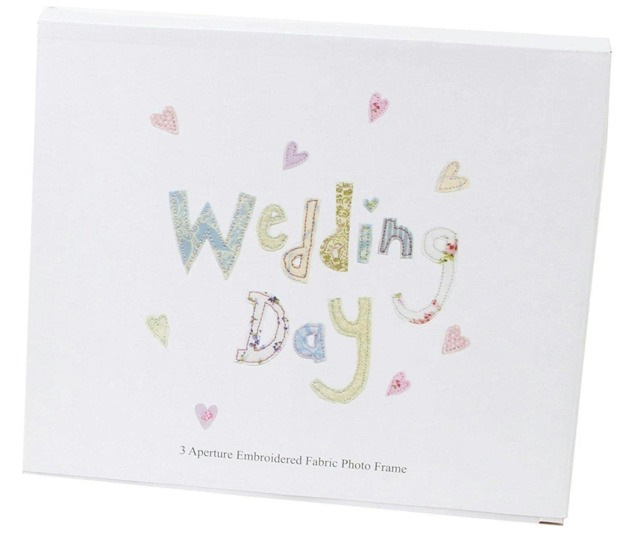 Vintage Collection Fabric Multi Aperture Wedding Day Photo Frame