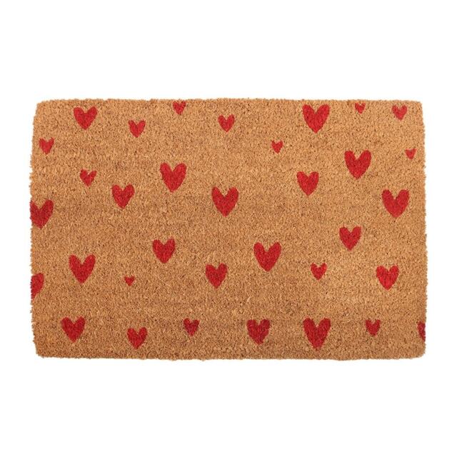 Something Different Red Love Heart Door Mat Multi Natural One Size 1