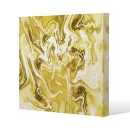 Golden Swirled Marble (Canvas Print) / 90 x 90 x 4cm Multi