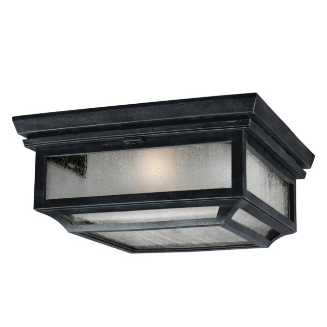 Shepherd 2 Light Bathroom Flush Mount Ceiling Light Dark Zinc IP44, E27