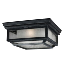 Shepherd 2 Light Bathroom Flush Mount Ceiling Light Dark Zinc IP44, E27